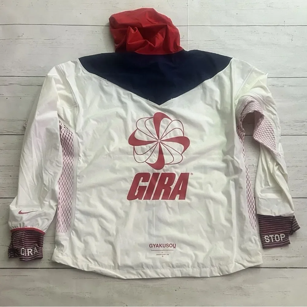 Nike x Gyakusou Gira 3-Layer White Running Jacket Mens S Windbreaker CU0103-133